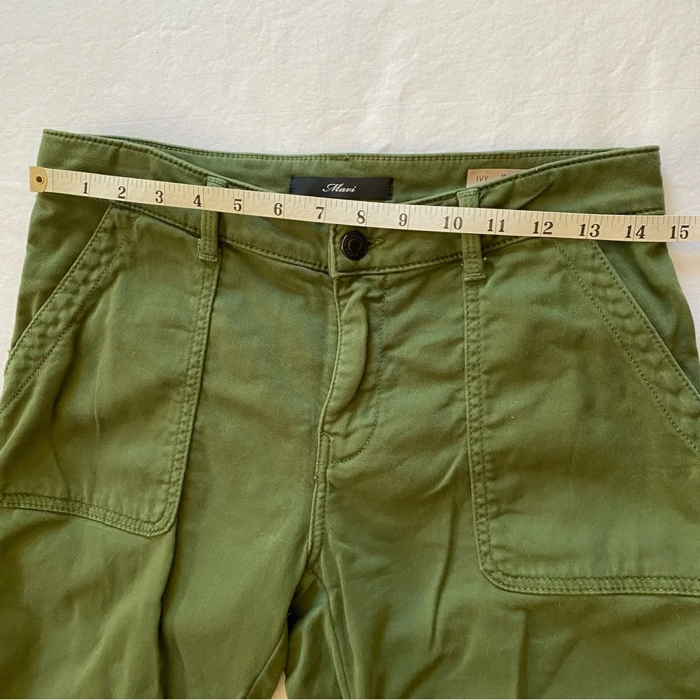 Mavi Ivy Mid Rise Slim Cargo Pants in Green Women's 30 - Picture 3 of 10